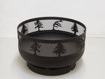 Load image into Gallery viewer, Low Profile Carved Fire Pit - Windswept Pine Trees - Muskoka Fire Pits
