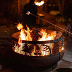Load image into Gallery viewer, Low Profile Carved Fire Pit - Windswept Pine Trees - Muskoka Fire Pits
