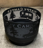 Load image into Gallery viewer, Standard Size Carved Fire Pit- The Happy Camper
