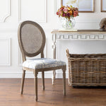 Load image into Gallery viewer, French Blue Bouquet Cane Dining Chair
