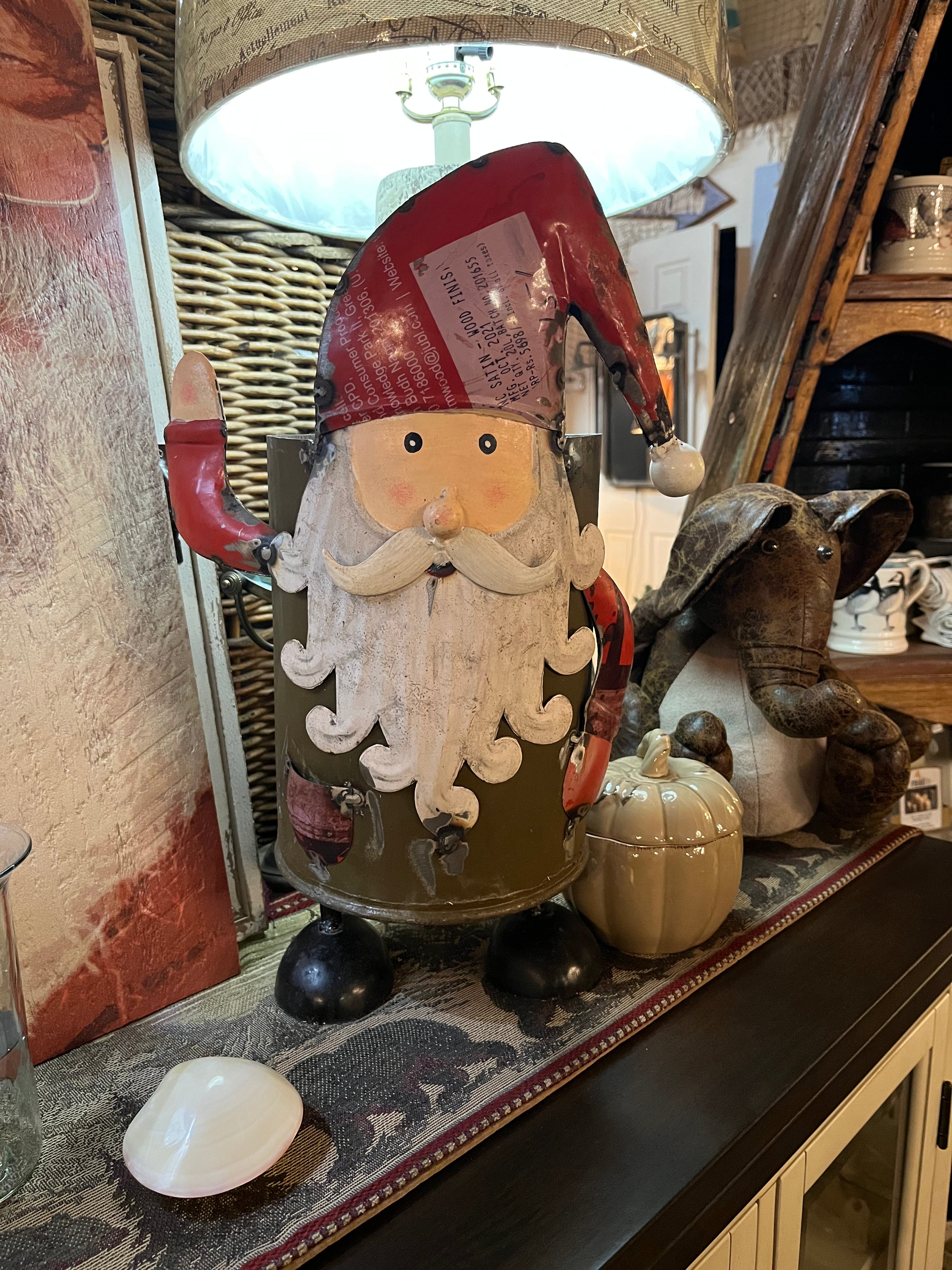 Ornament - metal Santa pail - Muskoka Fire Pits