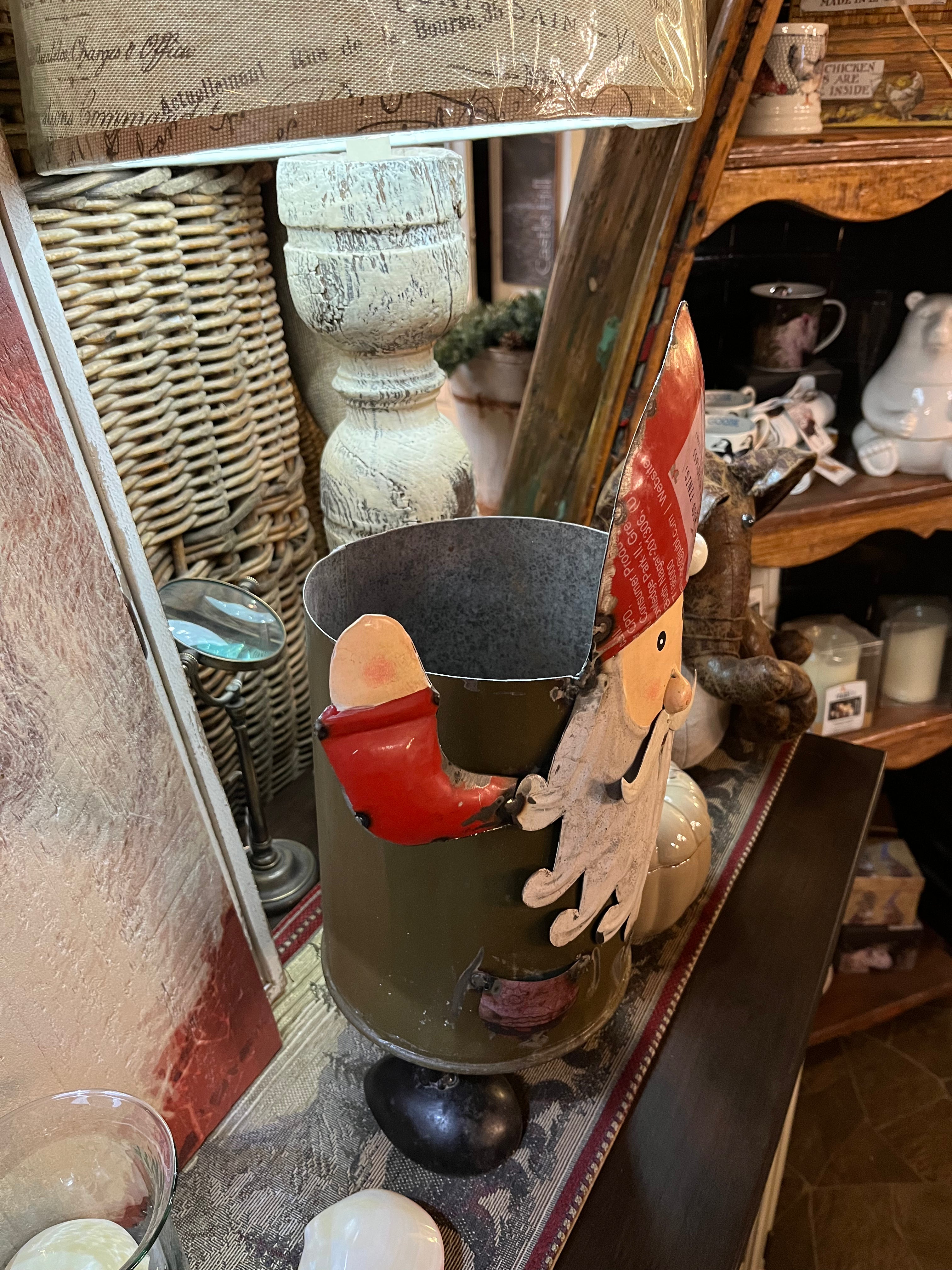 Ornament - metal Santa pail - Muskoka Fire Pits