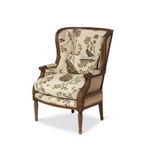 Load image into Gallery viewer, Flourish Pattern Wood Framed Wing Chair
