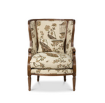 Load image into Gallery viewer, Flourish Pattern Wood Framed Wing Chair
