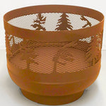 Load image into Gallery viewer, Standard Size Carved Fire Pit - Windswept Pine Trees
