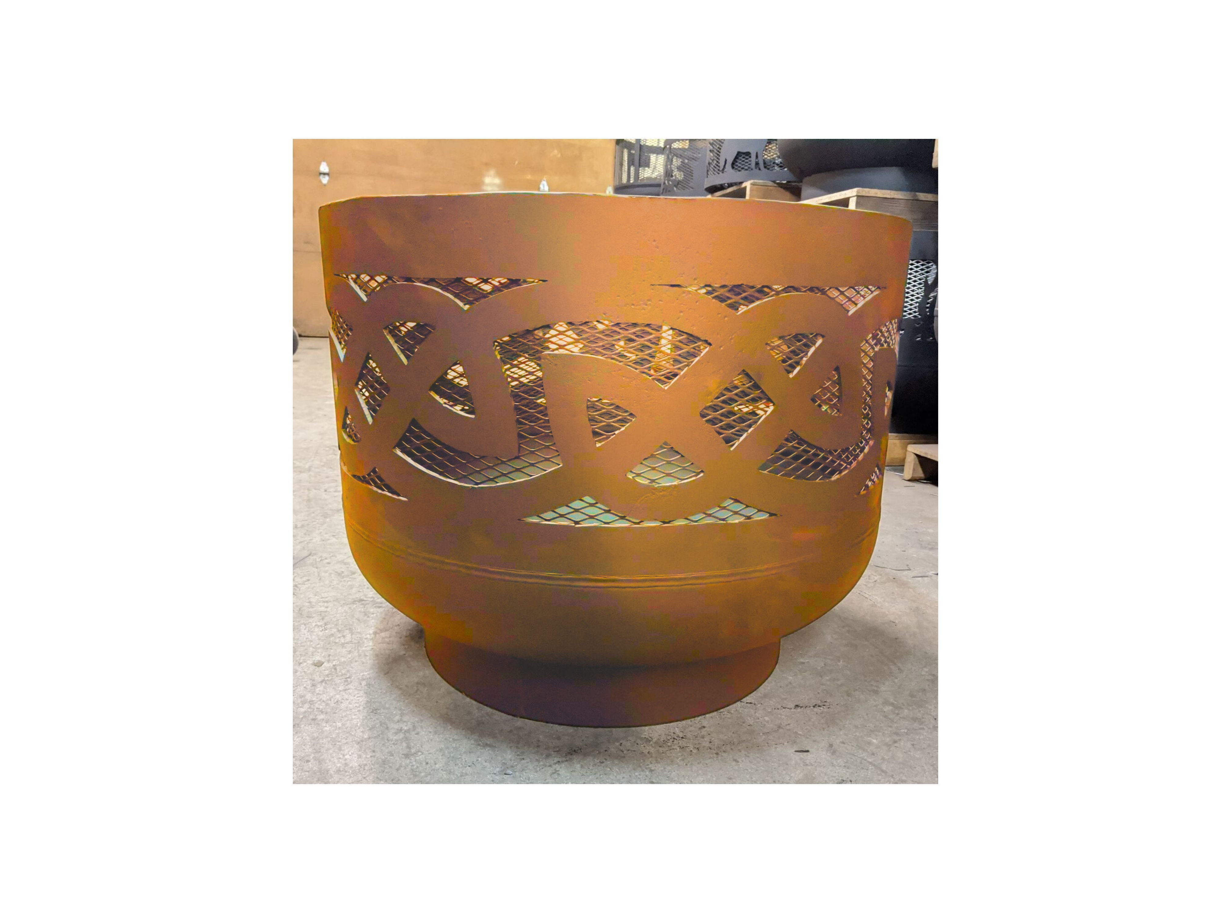 Standard Size Carved Fire Pit - Celtic Knots