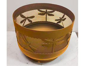 Standard Size Carved Fire Pit - Dragonflies - Muskoka Fire Pits