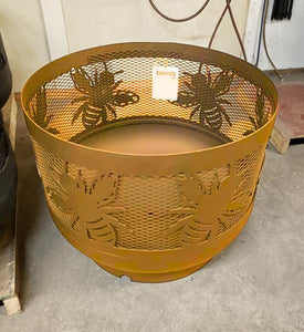Standard Size Carved Fire Pit - Honey Bees