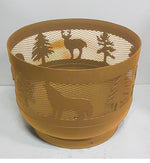 Load image into Gallery viewer, Standard Size Carved Fire Pit - Wild Life 1 - Muskoka Fire Pits
