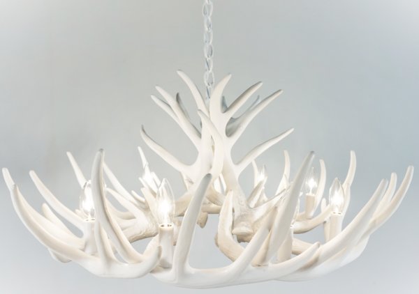 Whitetail Deer 12 Antler Cascade Chandelier - Muskoka Fire Pits