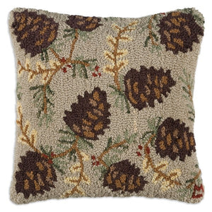 Large Pine Cones on Beige Pillow