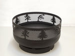 Load image into Gallery viewer, Low Profile Carved Fire Pit - Windswept Pine Trees - Muskoka Fire Pits
