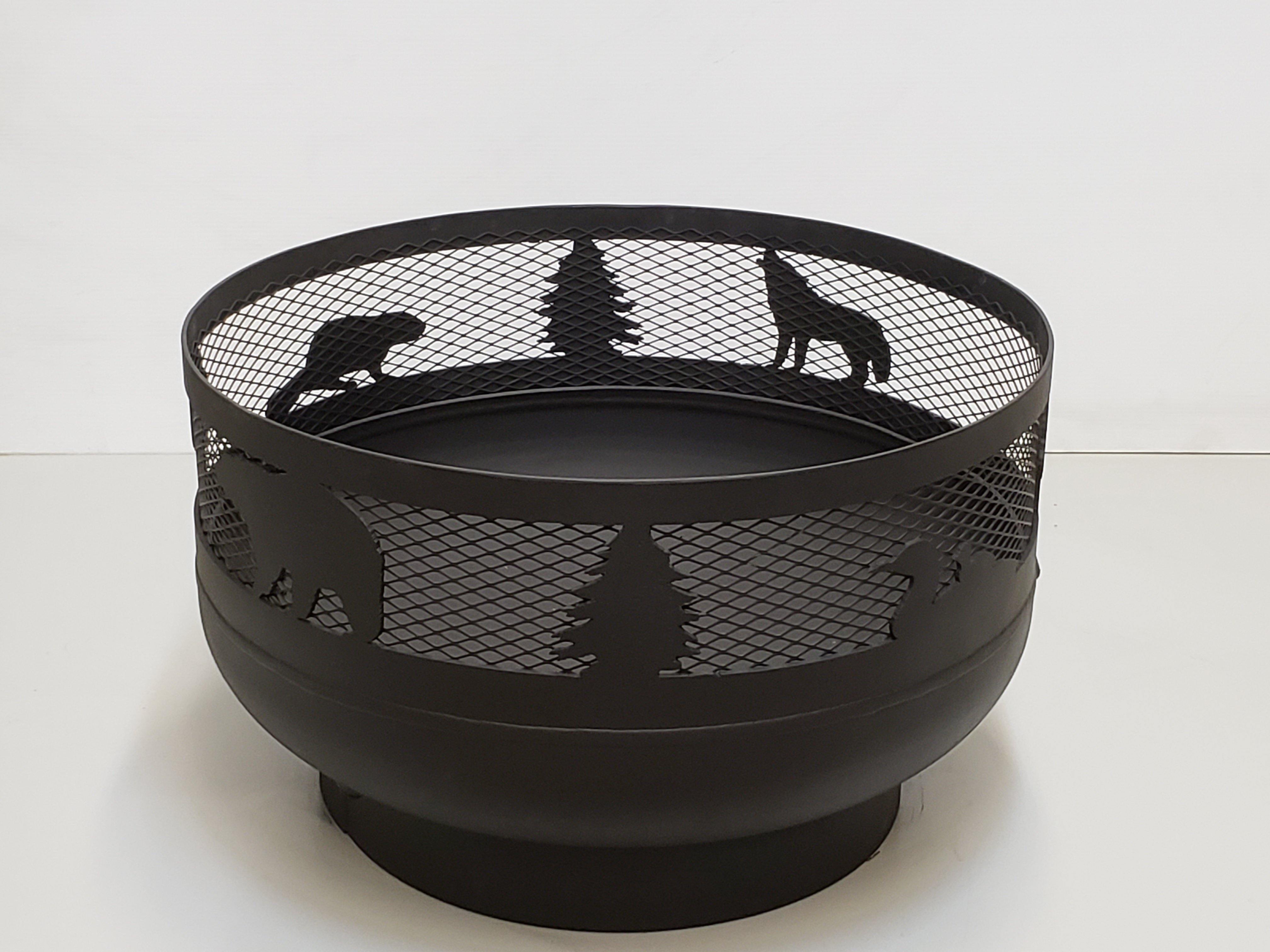 Low Profile Carved Fire Pit - Wild Life - Muskoka Fire Pits