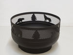 Load image into Gallery viewer, Low Profile Carved Fire Pit - Wild Life - Muskoka Fire Pits
