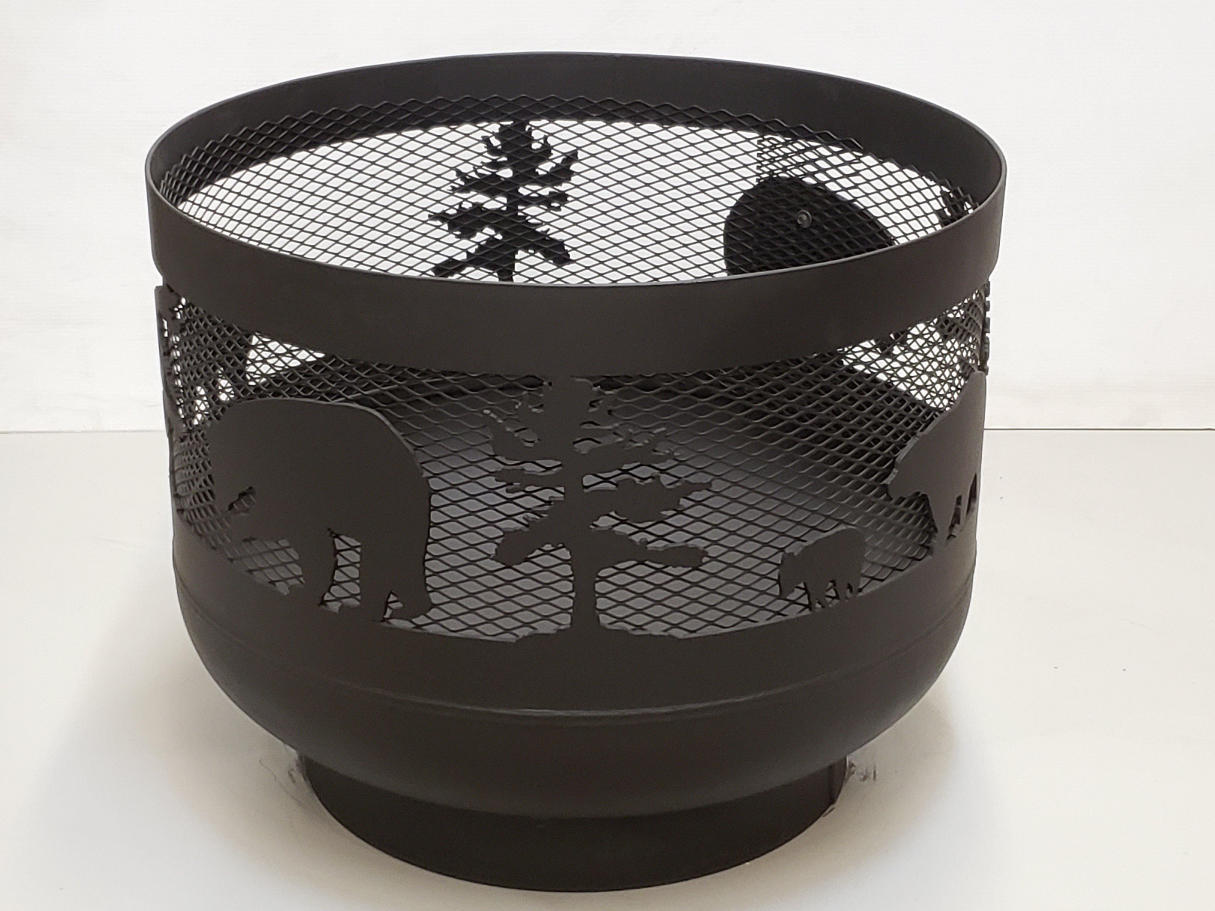 Standard Size Carved Fire Pit - Bear Family 3 - Muskoka Fire Pits