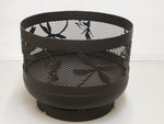 Load image into Gallery viewer, Standard Size Carved Fire Pit - Dragonflies &amp; Fairies - Muskoka Fire Pits
