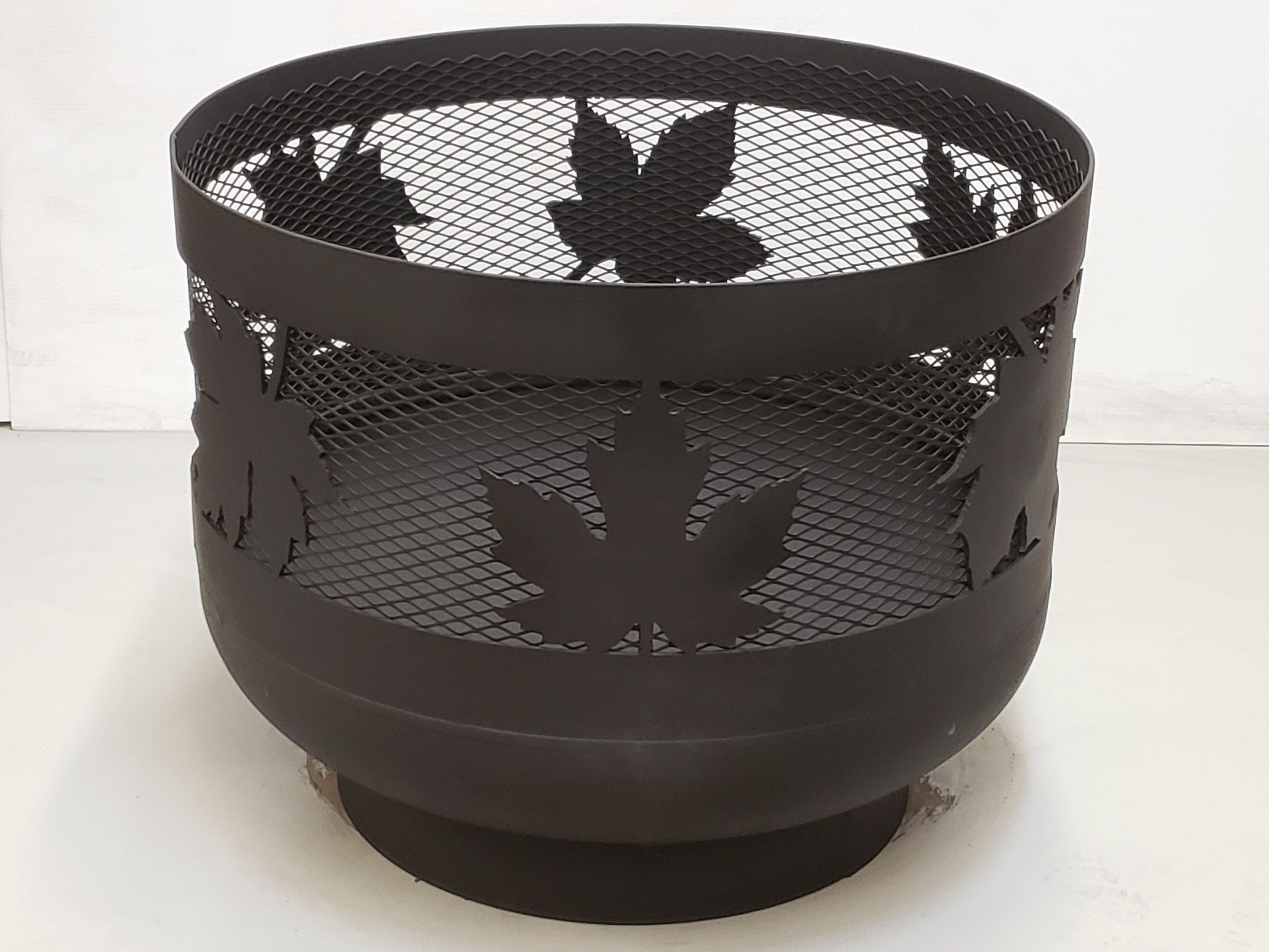 Mini Carved Fire Pit - Maple Leaf - Muskoka Fire Pits