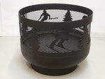 Load image into Gallery viewer, Standard Size Carved Fire Pit - Ski - Muskoka Fire Pits

