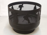 Load image into Gallery viewer, Standard Size Carved Fire Pit - Ski - Muskoka Fire Pits

