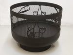 Load image into Gallery viewer, Standard Size Carved Fire Pit - Wine &amp; Cheese - Muskoka Fire Pits
