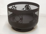 Load image into Gallery viewer, Standard Size Carved Fire Pit - Nautical - Muskoka Fire Pits
