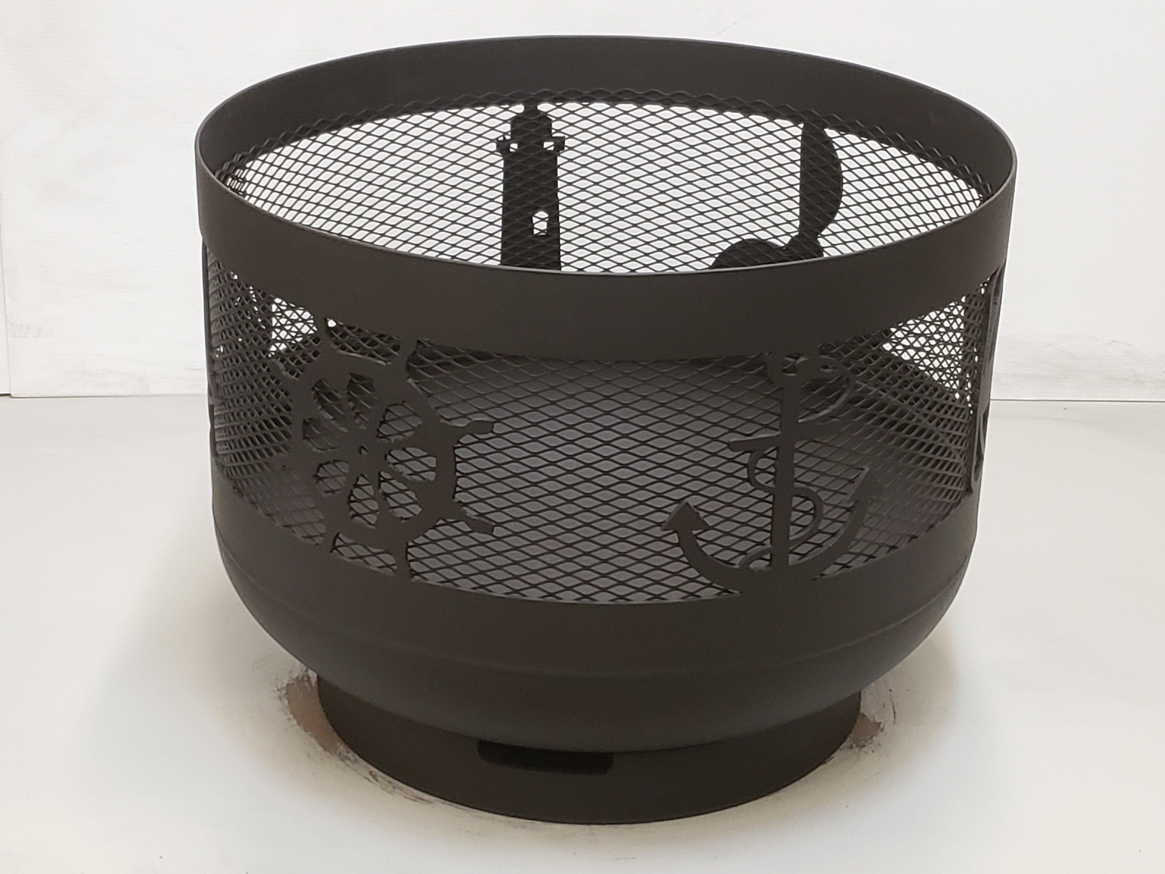 Standard Size Carved Fire Pit - Nautical - Muskoka Fire Pits