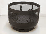 Load image into Gallery viewer, Standard Size Carved Fire Pit - Nautical - Muskoka Fire Pits
