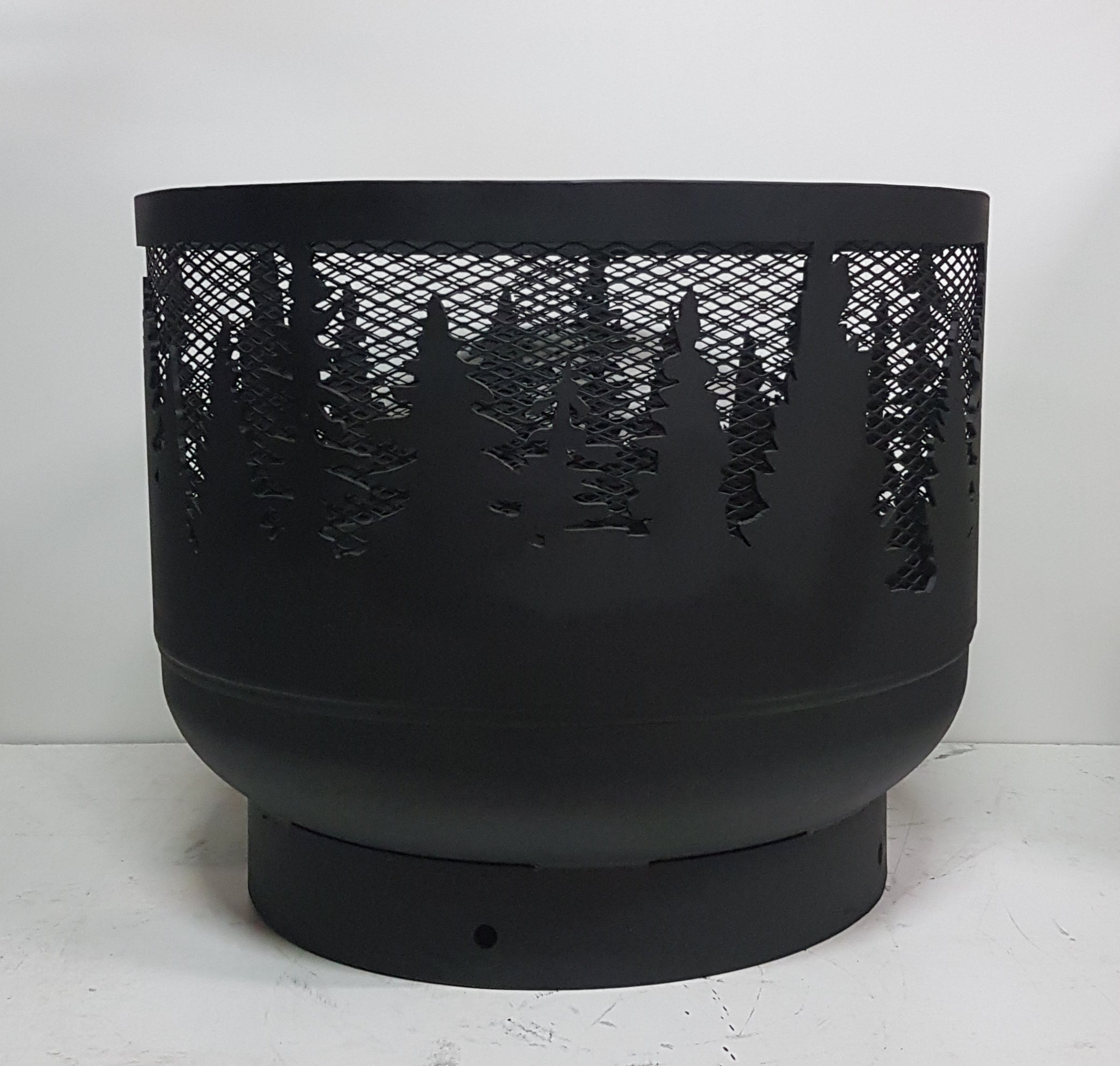 Standard Size Carved Fire Pit- Treeline - Muskoka Fire Pits