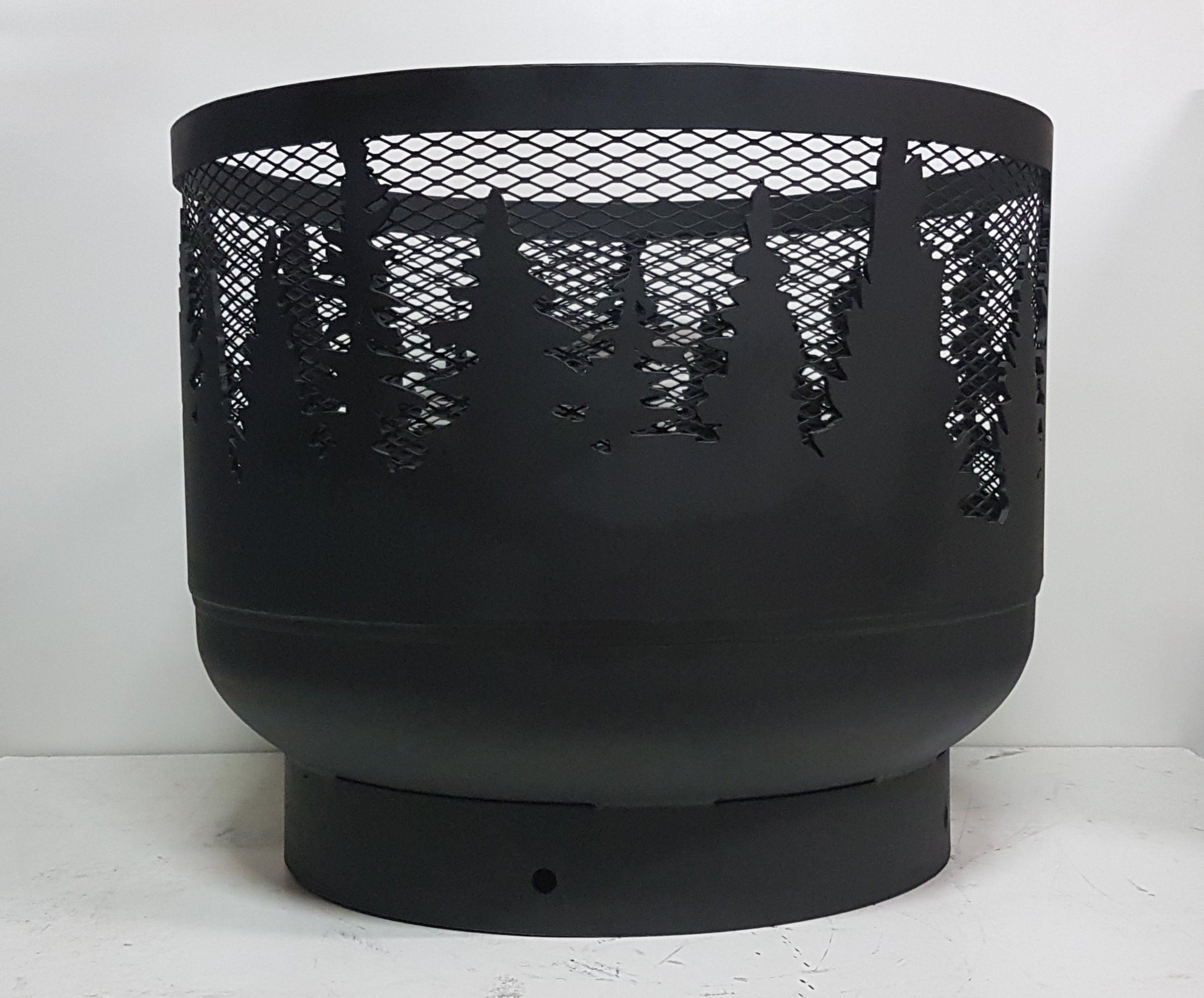 Standard Size Carved Fire Pit- Treeline