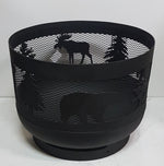Load image into Gallery viewer, Standard Size Carved Fire Pit - Wild Life 1
