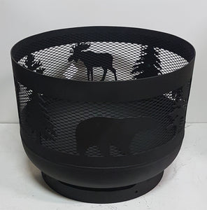 Standard Size Carved Fire Pit - Wild Life 1