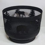 Load image into Gallery viewer, Mini Carved Fire Pit - Wild Life - Muskoka Fire Pits
