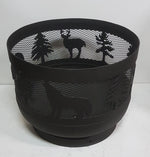 Load image into Gallery viewer, Standard Size Carved Fire Pit - Wild Life 1 - Muskoka Fire Pits
