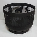 Load image into Gallery viewer, Standard Size Carved Fire Pit - Wild Life 1 - Muskoka Fire Pits
