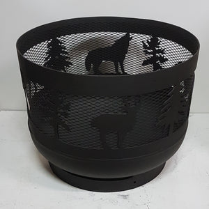 Standard Size Carved Fire Pit - Wild Life 1