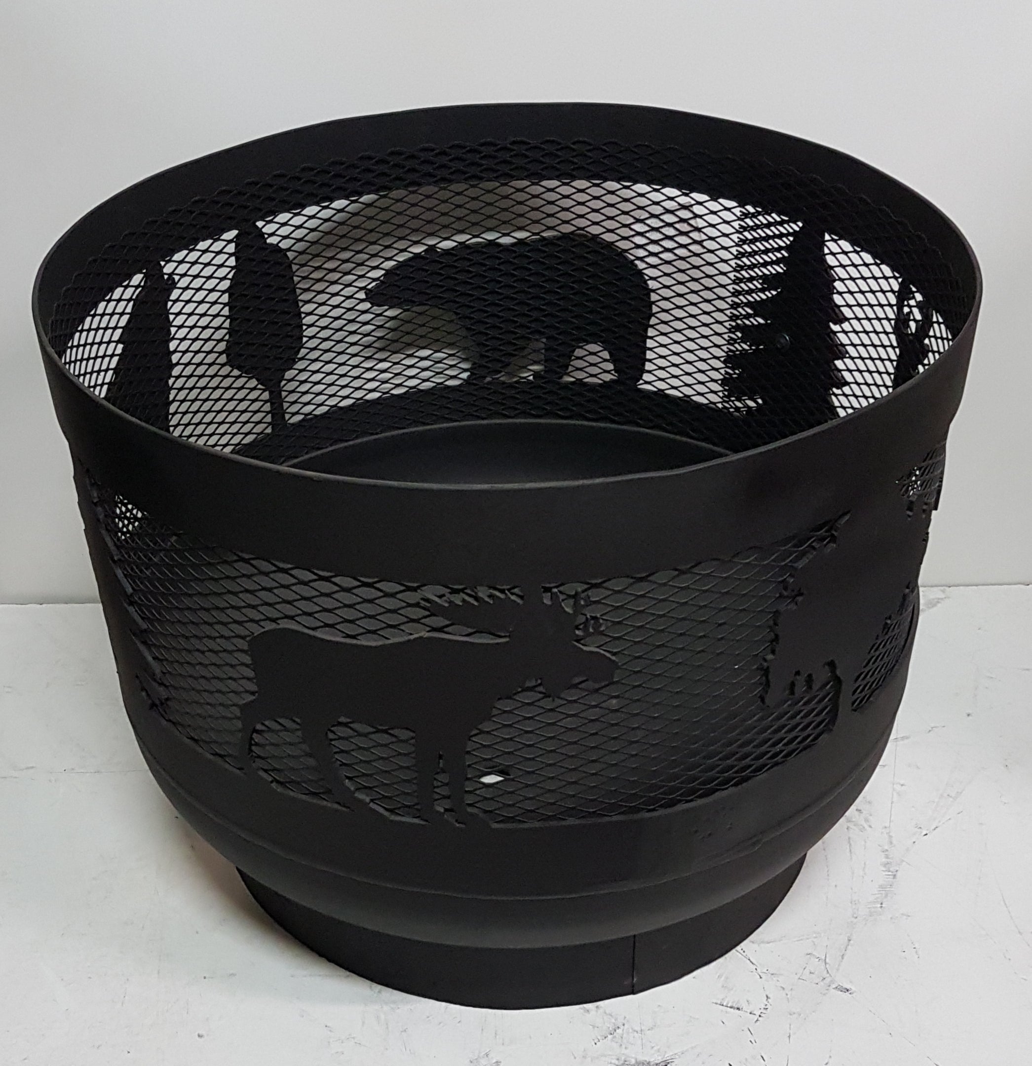 Standard Size Carved Fire Pit - Wild Life 1