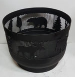 Load image into Gallery viewer, Standard Size Carved Fire Pit - Wild Life 1 - Muskoka Fire Pits
