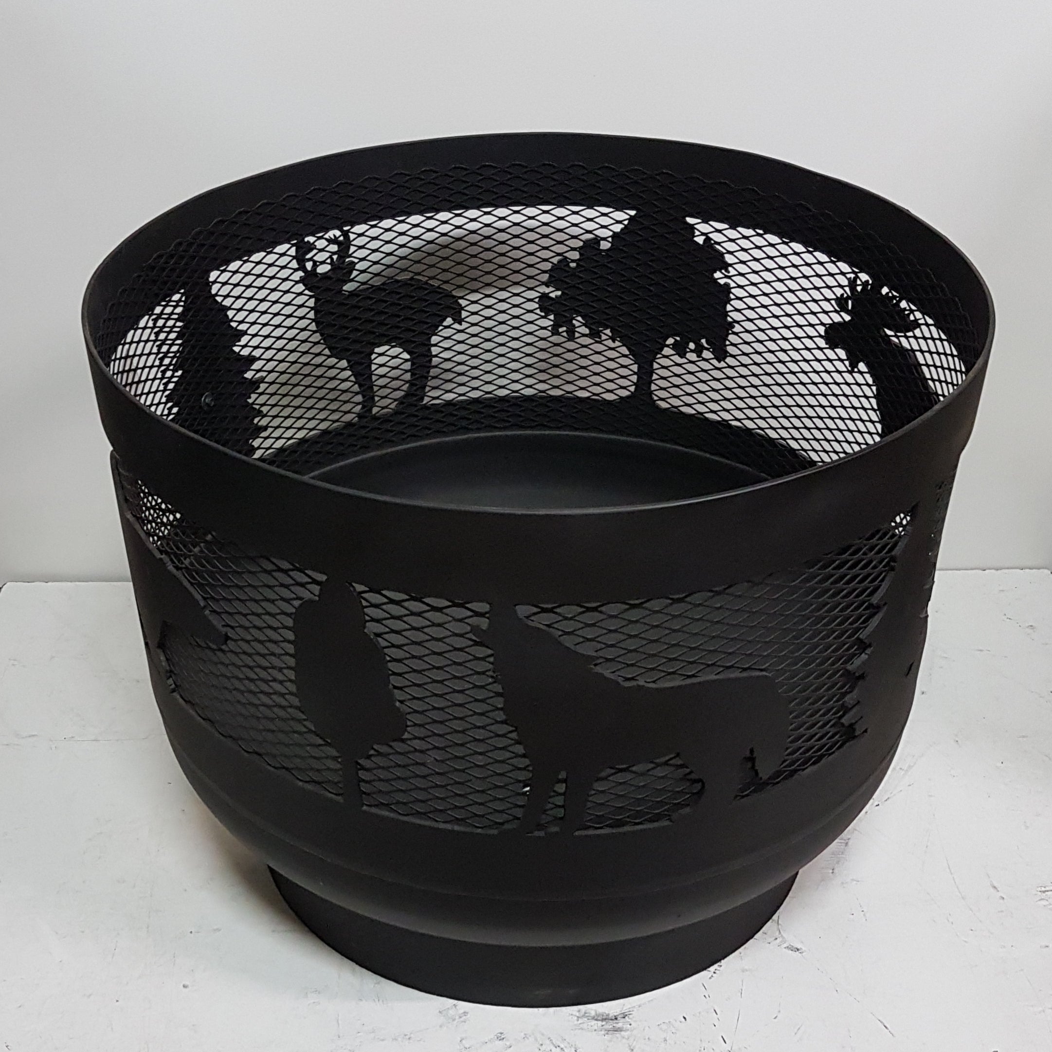 Standard Size Carved Fire Pit - Wild Life 1