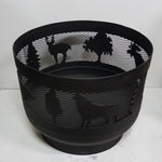 Load image into Gallery viewer, Standard Size Carved Fire Pit - Wild Life 1 - Muskoka Fire Pits
