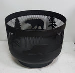 Load image into Gallery viewer, Standard Size Carved Fire Pit - Wild Life 2 - Muskoka Fire Pits
