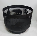 Load image into Gallery viewer, Standard Size Carved Fire Pit - Wild Life 2
