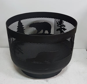 Standard Size Carved Fire Pit - Wild Life 2