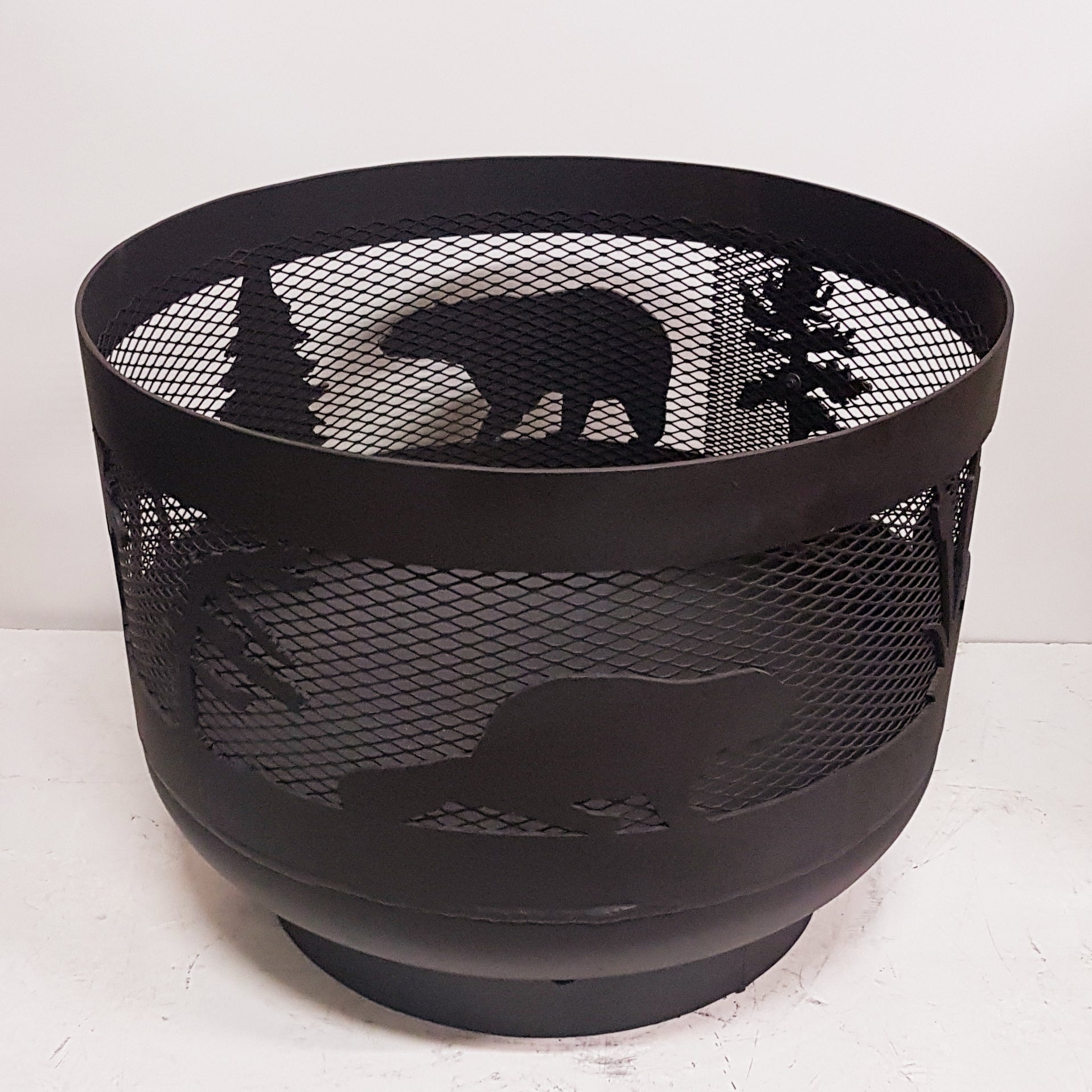 Standard Size Carved Fire Pit - Wild Life 2