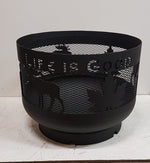 Load image into Gallery viewer, Standard Size Carved Fire Pit - Life is Good
