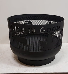 Standard Size Carved Fire Pit - Life is Good