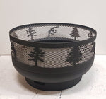 Load image into Gallery viewer, Low Profile Carved Fire Pit - Windswept Pine Trees
