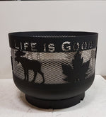 Load image into Gallery viewer, Standard Size Carved Fire Pit - Life is Good
