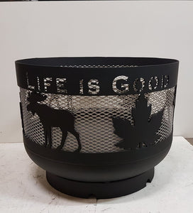 Standard Size Carved Fire Pit - Life is Good