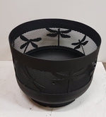 Load image into Gallery viewer, Standard Size Carved Fire Pit - Dragonflies - Muskoka Fire Pits

