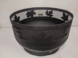 Low Profile Carved Fire Pit - Maple Leaf